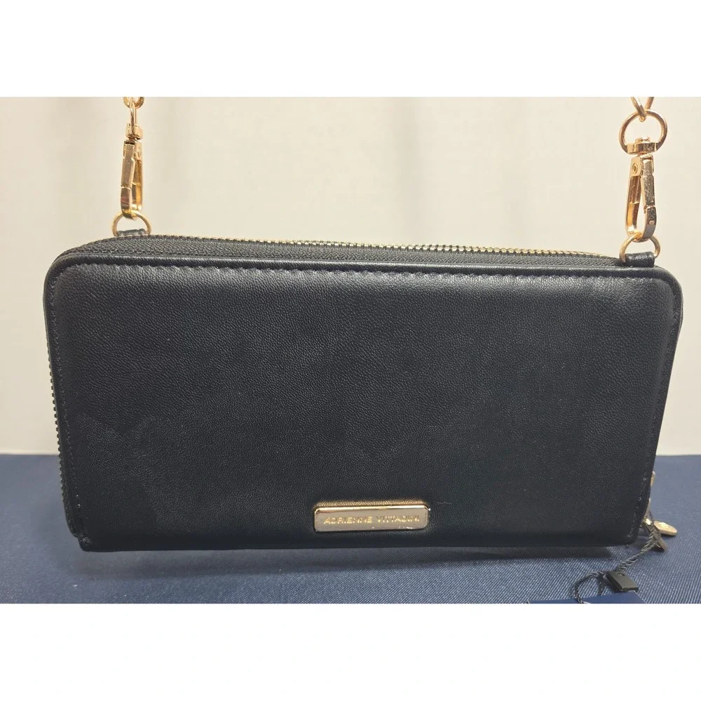 Adrienne Vittadini Downtown Collection Double Wallet w/Removable Strap Black
